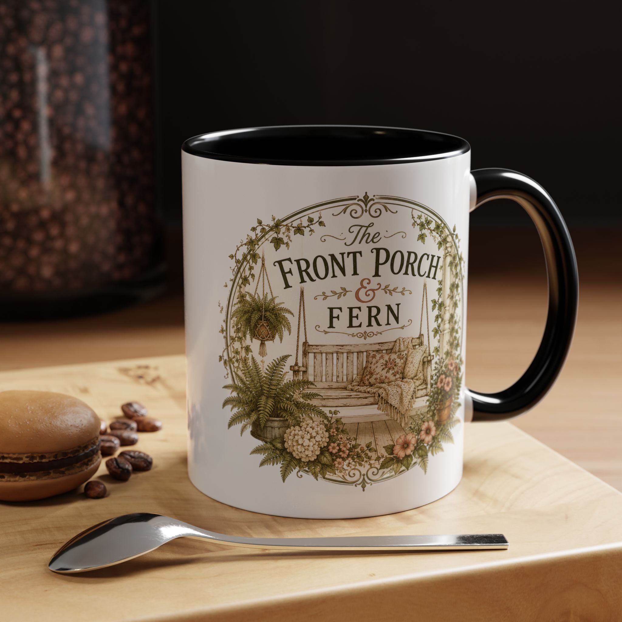 Front Porch & Fern Coffee Mug — 11oz Accent Ceramic Mug