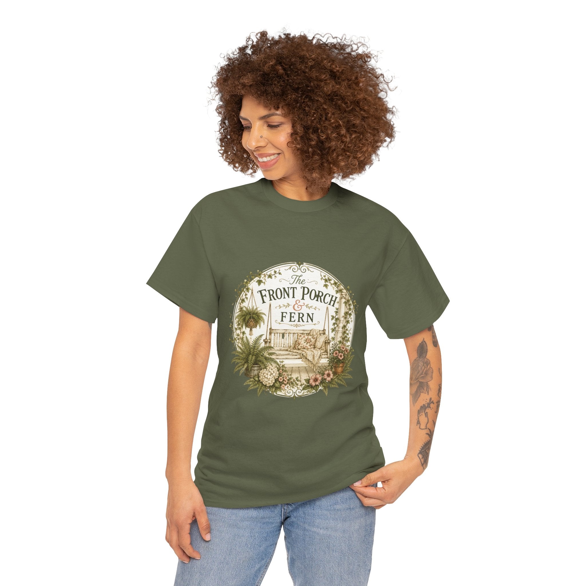 The Front Porch & Fern-Unisex Heavy Cotton Tee