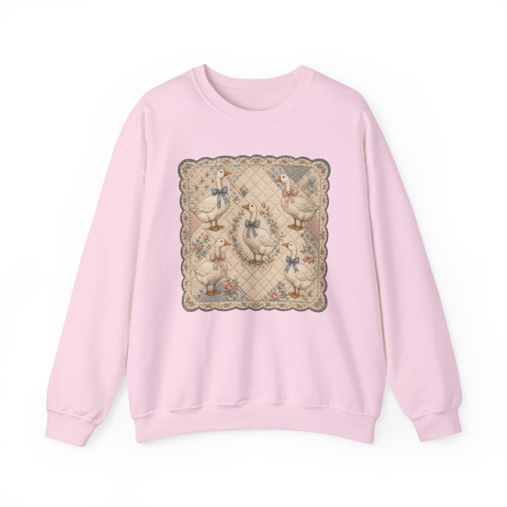 Grannycore Vintage Geese Quilt Crewneck Sweatshirt