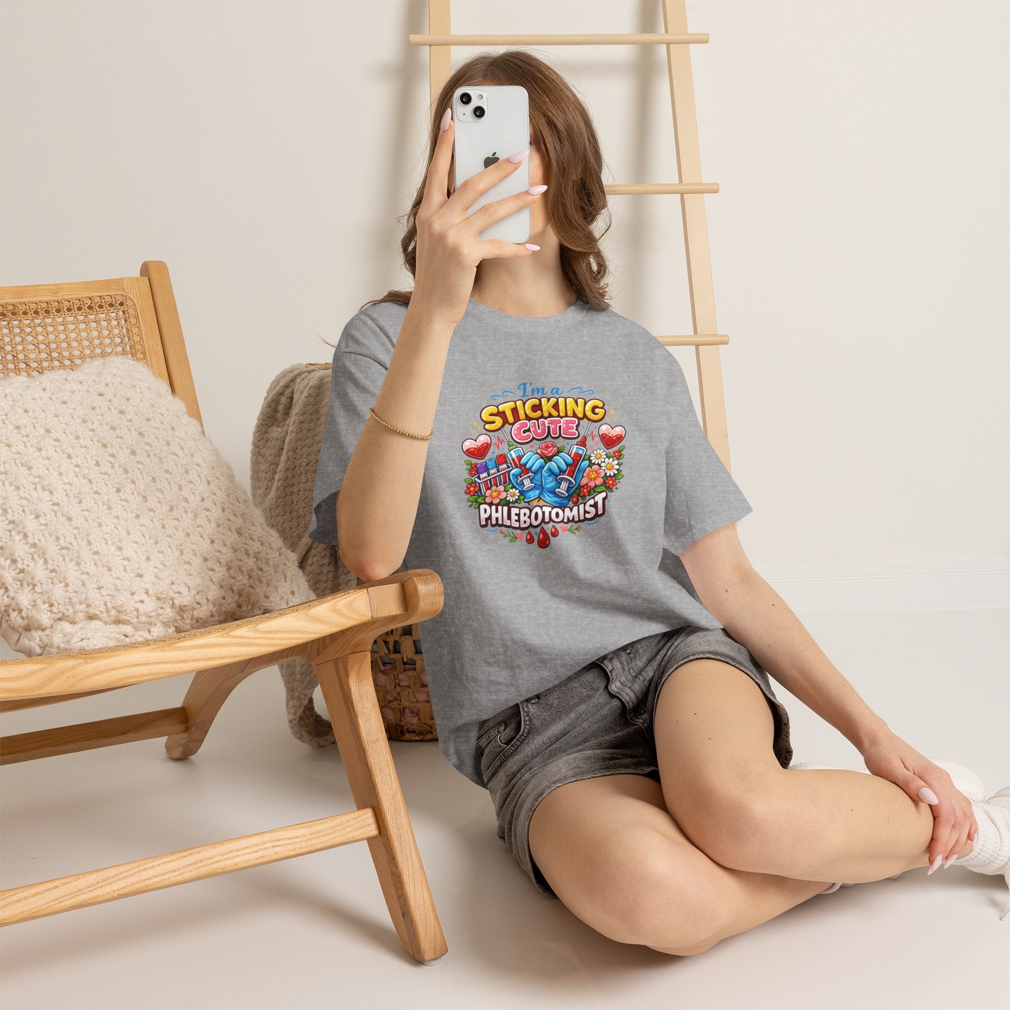 Sticking Cute Phlebotomist T-Shirt — Cute Phlebotomy Tee for Healthcare Workers
