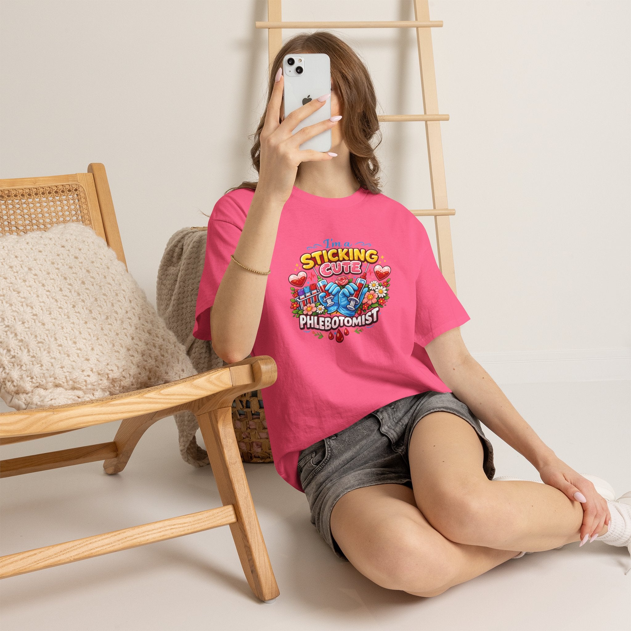 Sticking Cute Phlebotomist T-Shirt — Cute Phlebotomy Tee for Healthcare Workers
