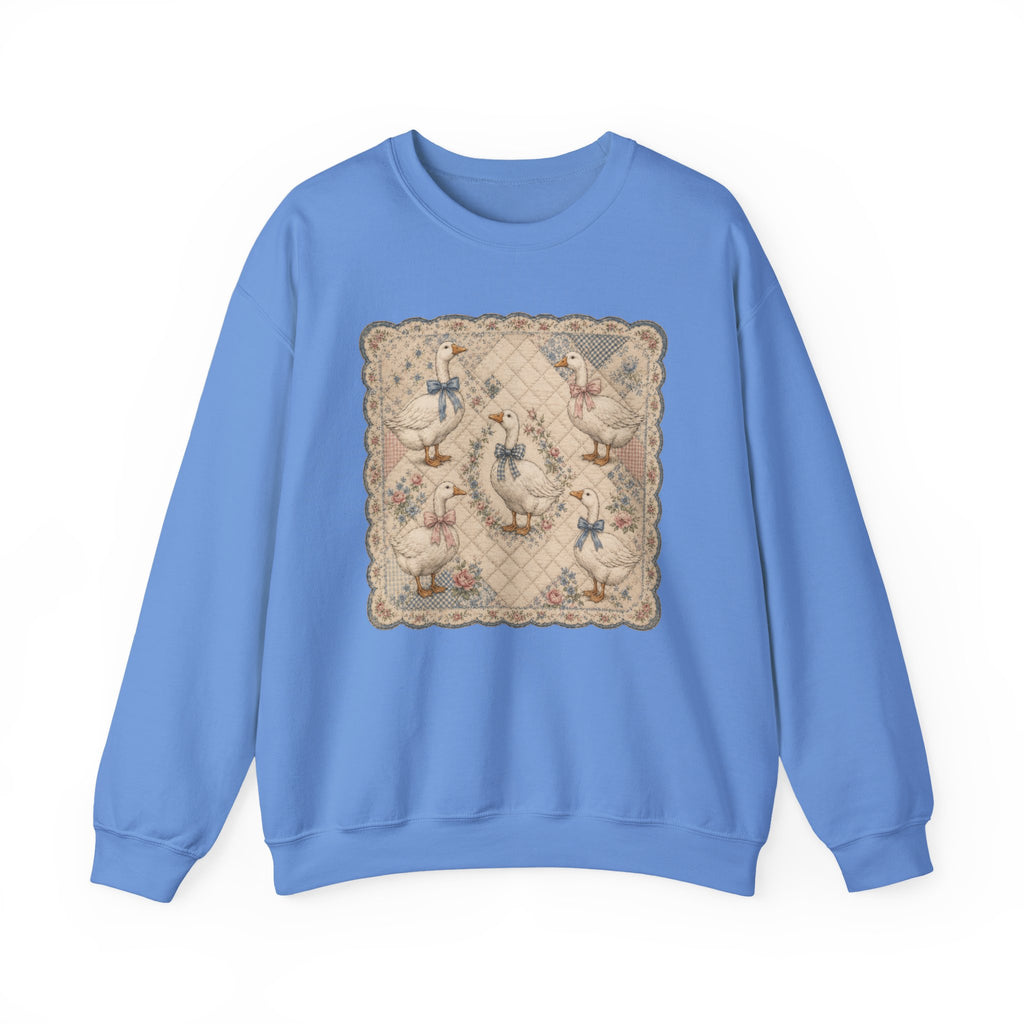 Grannycore Vintage Geese Quilt Crewneck Sweatshirt