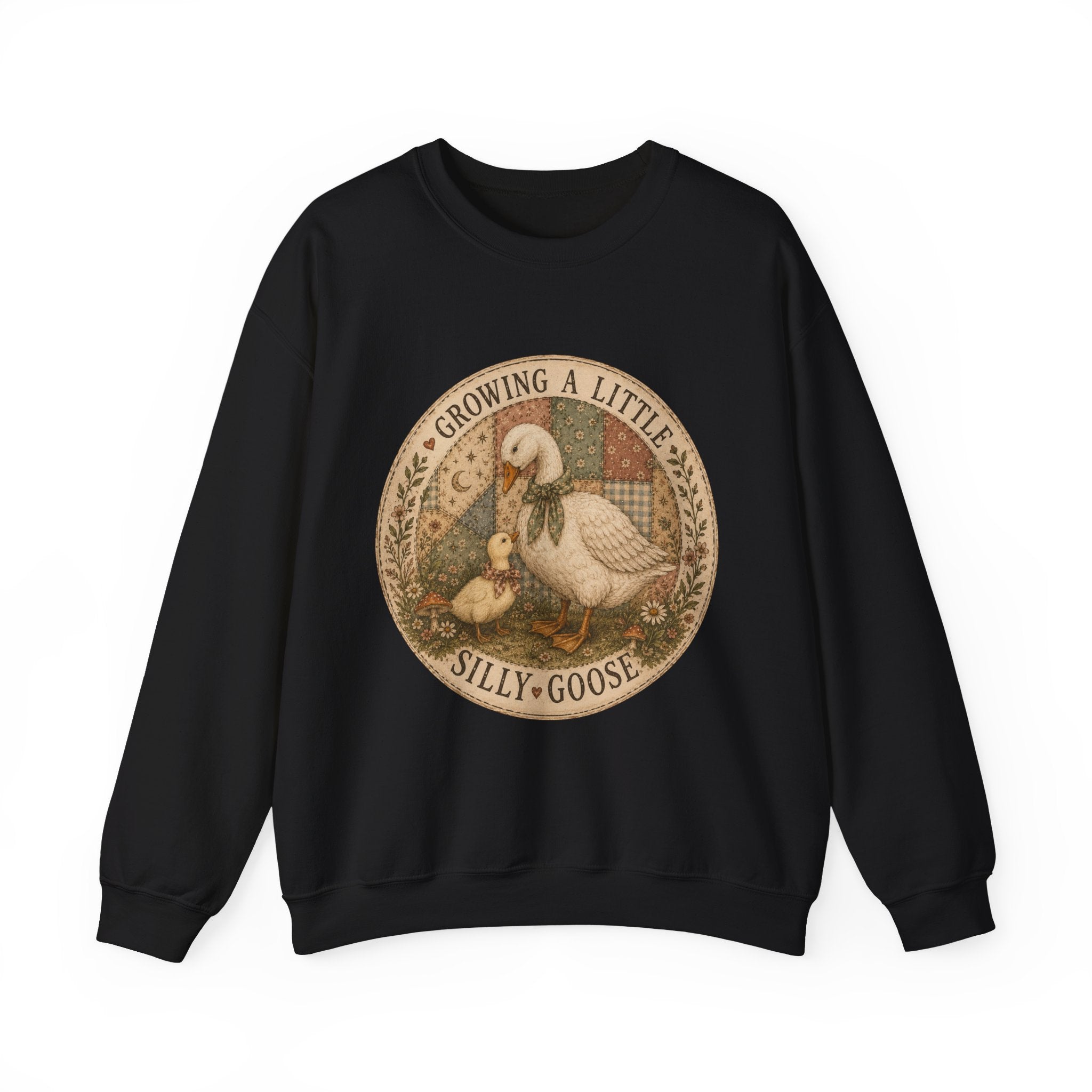 Expectant Mother Crewneck — Vintage Quilted Goose ‘Growing a Silly Little Goose’