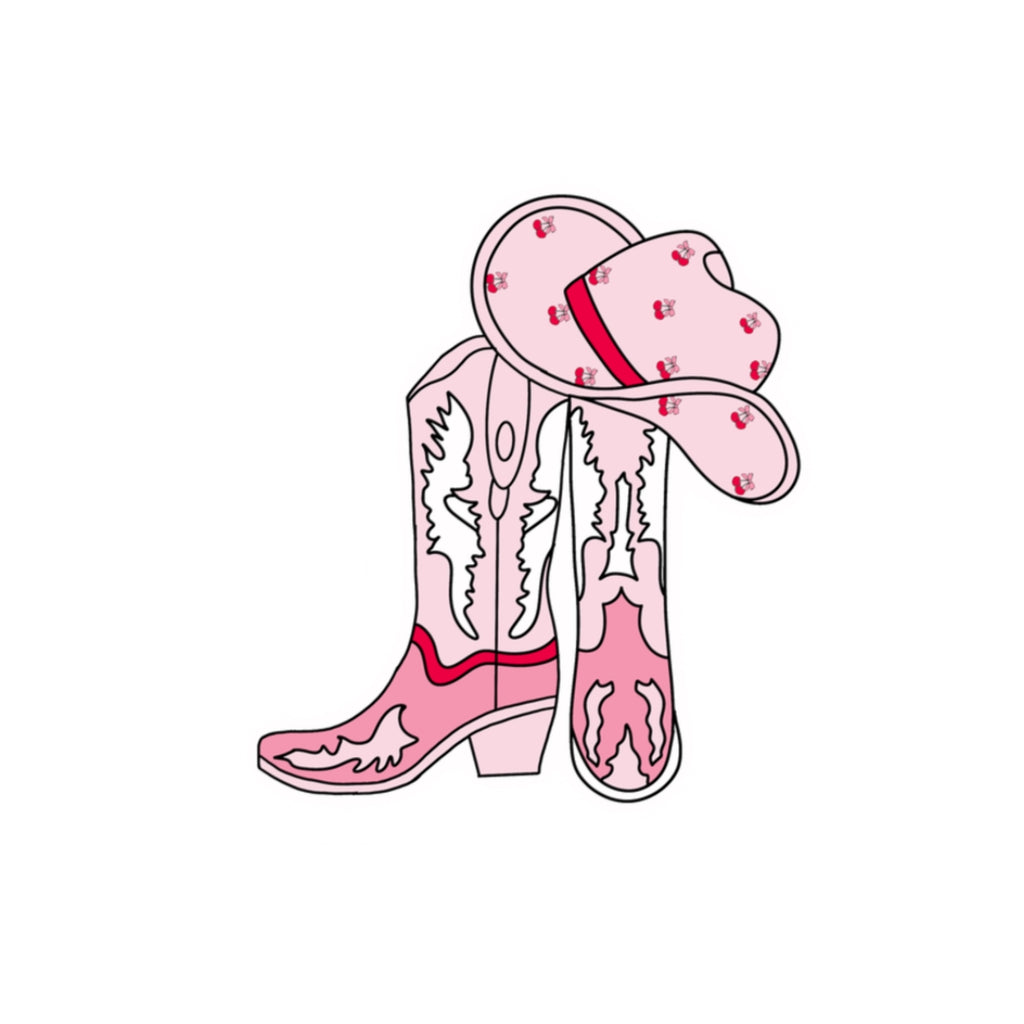 Pink Cowgirl-Cut Stickers