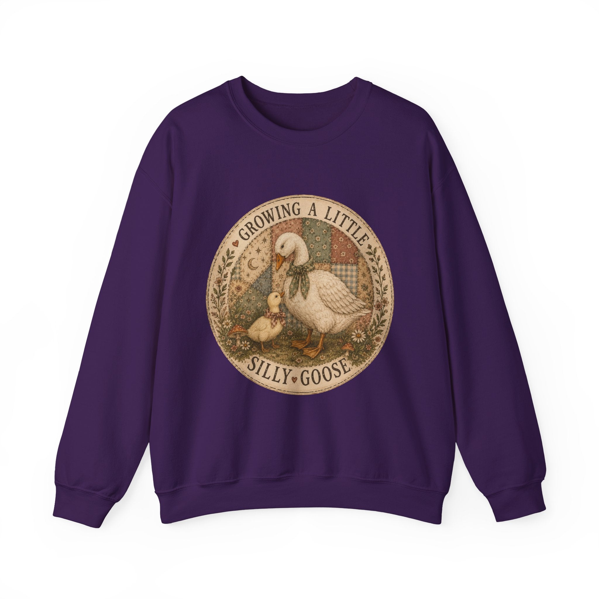 Expectant Mother Crewneck — Vintage Quilted Goose ‘Growing a Silly Little Goose’