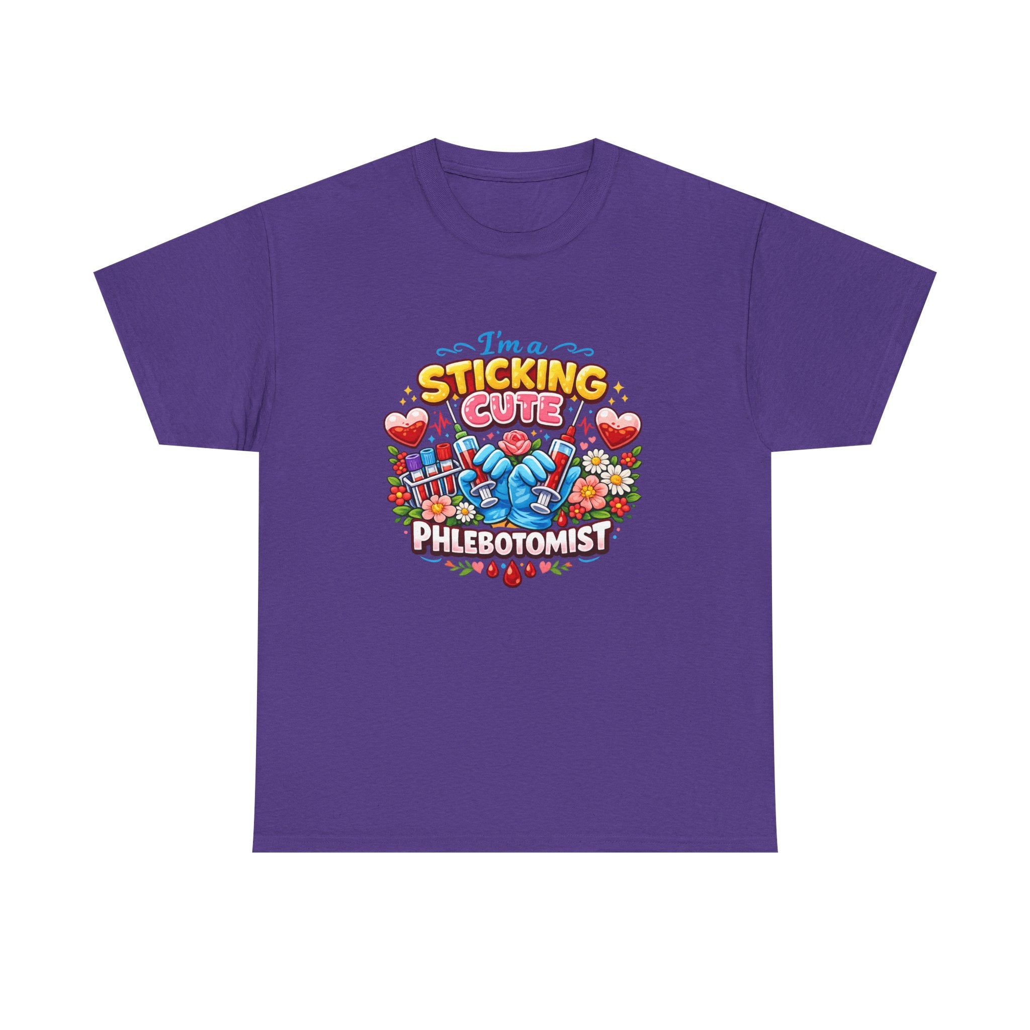 Sticking Cute Phlebotomist T-Shirt — Cute Phlebotomy Tee for Healthcare Workers