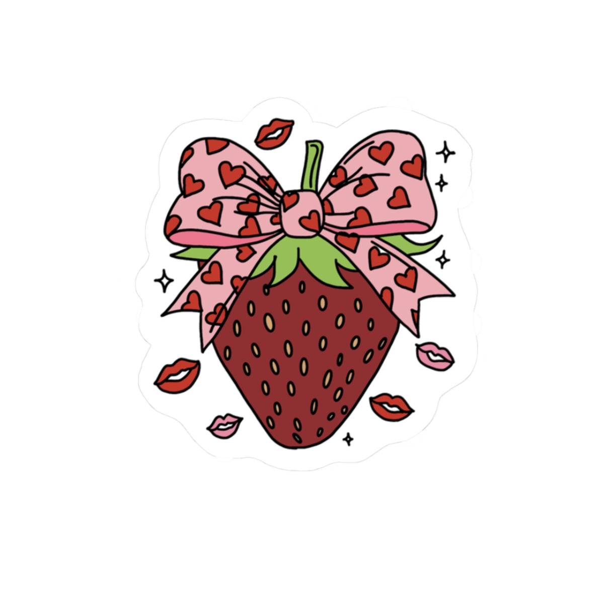 Strawberry-Cut Stickers