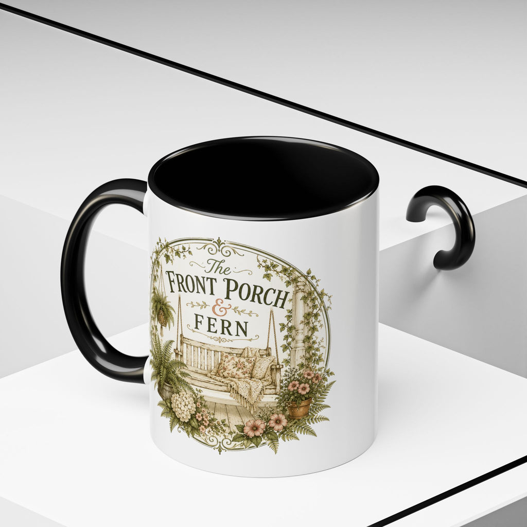 Front Porch & Fern Coffee Mug — 11oz Accent Ceramic Mug