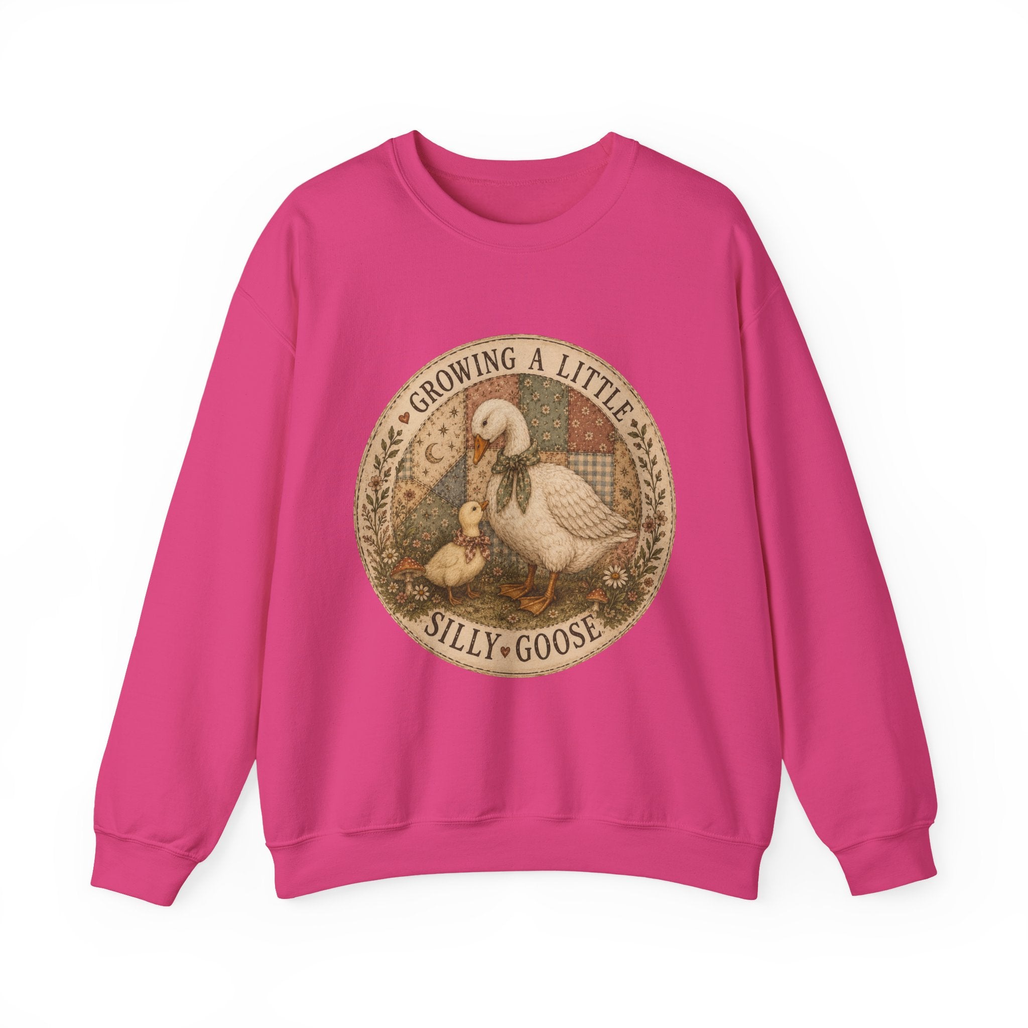 Expectant Mother Crewneck — Vintage Quilted Goose ‘Growing a Silly Little Goose’