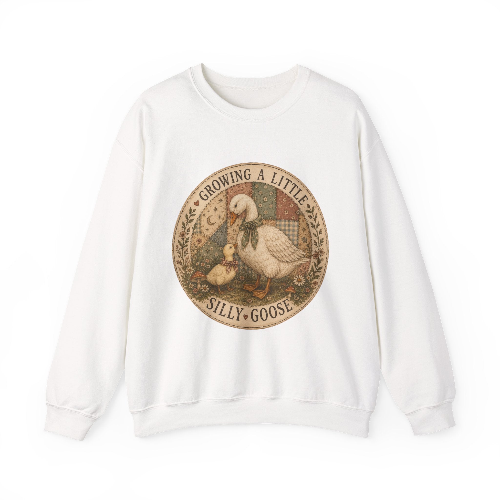 Expectant Mother Crewneck — Vintage Quilted Goose ‘Growing a Silly Little Goose’