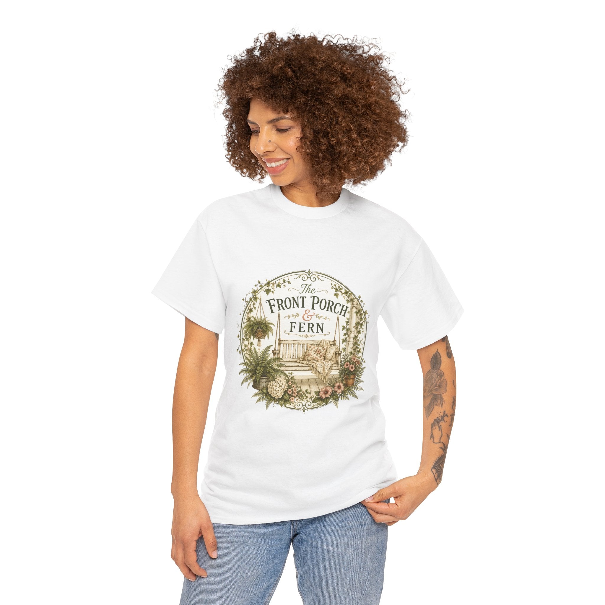 The Front Porch & Fern-Unisex Heavy Cotton Tee