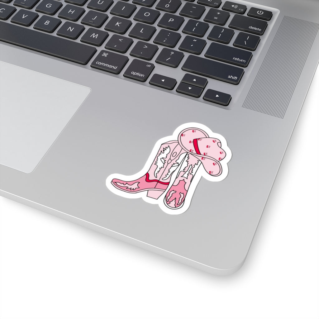 Pink Cowgirl-Cut Stickers